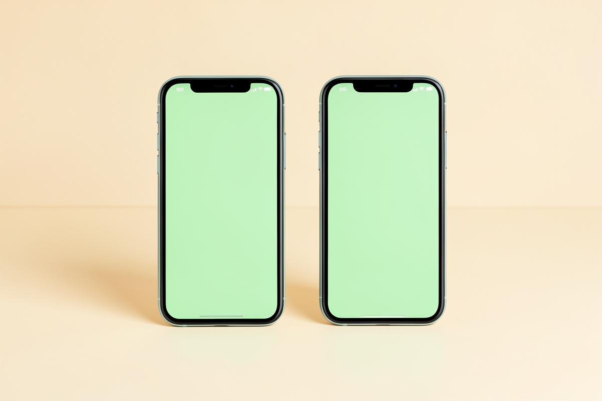 Smartphones displaying app interfaces