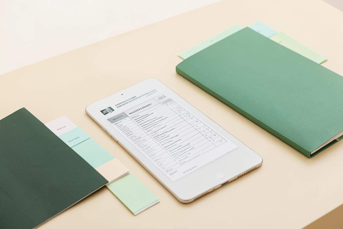 Tablet and organized folders representing customer records